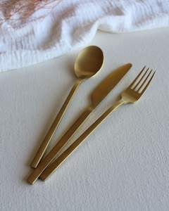 Ensemble de couverts en or mat, directement de l'usine, de qualité supérieure, pour banquets, hôtels, fournisseur de vaisselle de table - Product Image 1