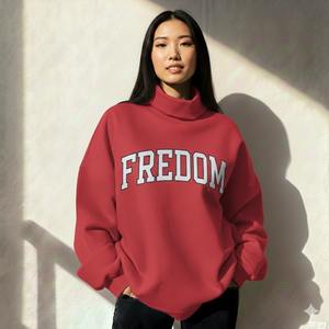 Sudadera de cuello alto con logotipo bordado personalizado para mujer, de forro polar, transpirable, para otoño e invierno, para fitness. - Product Image 4