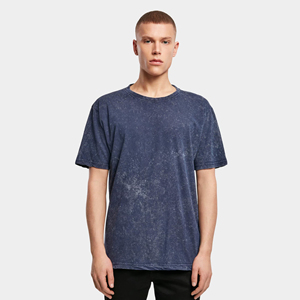 T-shirts pour hommes en coton tricoté 100% délavé à l'acide, respirants, à manches courtes, coupe régulière, longueur longue, personnalisables avec logo, vente en gros - Product Image 2