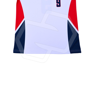 Uniforme Deportivo Unisex de Béisbol, Dos Botones, Premium, Ecológico, Jersey de Manga Corta, Sublimado, Absorbente de Humedad, Blanco, Rojo, Azul Marino - Product Image 6