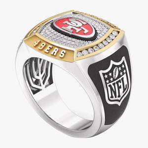 Bague de championnat des San Francisco 49ers en alliage, classique, entièrement personnalisée, mode masculine, bicolore, personnalisable pour les équipes de lycée et les collèges - Product Image 2