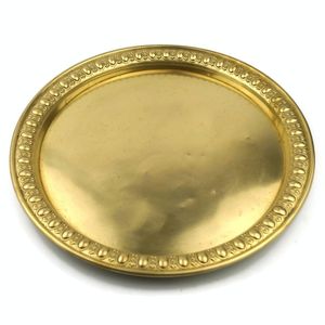 Plateau de service rond en métal finition or de luxe, plat de présentation haut de gamme pour mariage, événement, décoration de table, centre de table pour hôtel et banquet - Product Image 5