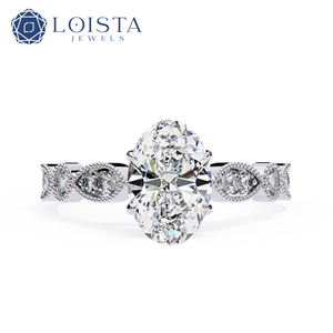 IGI Certified Lab Grown Diamond Side Stone Ring Women Custom Oval Vvs Lab Created Diamond Solitaire Engagement Ring Jewelry - Product Image 1