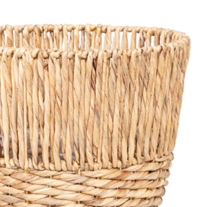 Woven Water Hyacinth Plant Pot, Floral Pattern <b>Flower</b> <b>Basket</b> <b>for</b> Indoor Living Room & Outdoor Garden - Wholesale Boho Style - Product Image 4