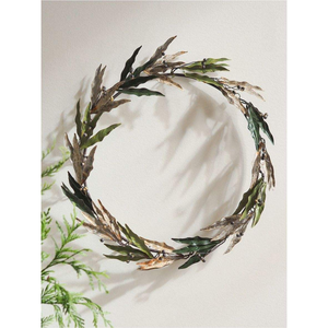 Unique Handmade Metal Wreath with Leafy Botanical Design for Rustic Farmhouse <b>Front</b> <b>Door</b> <b>Decoration</b> - Product Image 4