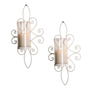 Elegant <b>Light</b> Blue Iron <b>Wall</b> <b>Sconce</b> Decorative Swirling Metal Candle Holder For Home Decor Weddings And Events Best Price - Product Image 2