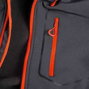 <b>Men's</b> Hooded Puffer <b>Jacket</b> <b>Waterproof</b> Sporty Style With Orange Zipper Details <b>Winter</b> Outerwear Regular Fit Polyester Shell - Product Image 6
