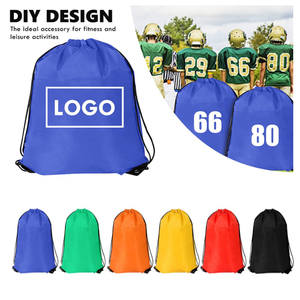 High Quality Custom Logo New Recycle <b>Drawstring</b> Backpack With Handle Nonwoven <b>Drawstring</b> Bag Size 50 CM X 30 CM - Product Image 5