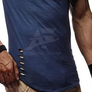Camiseta de Hombre Desgastada Más Vendida en Línea a Bajo Precio, Hecha de Algodón y Poliéster, Camiseta de Hombre Desgastada al Por Mayor - Product Image 6