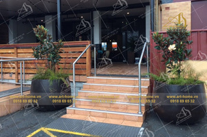 Durable GRC moderno respetuoso con el medio ambiente al aire libre Patio jardín paisaje maceta GC001H84BA arte-hogar cerámica - Product Image 2