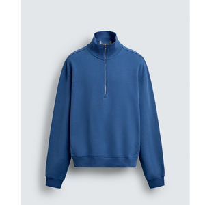 Oversized Men Half Zip <b>Sweatshirt</b> <b>Plain</b> Pullover Custom Embroidery Winter Fashion Streetwear USA Apparel - Product Image 1