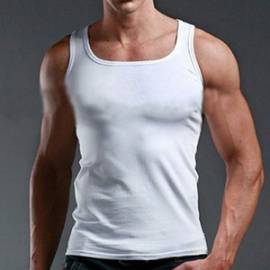 OEM Gym <b>Singlets</b> <b>Mens</b> Tank Top Sports Knitted Breathable Quick Dry Custom Cotton Vest - Product Image 1