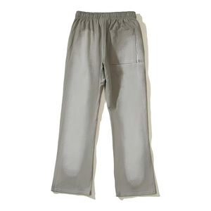 <b>Men</b> Canvas Wide Leg Eco-Friendly Breathable Midweight Knitted Drawstring <b>Elastic</b> <b>Waist</b> Casual Streetwear <b>Trousers</b> - Product Image 3