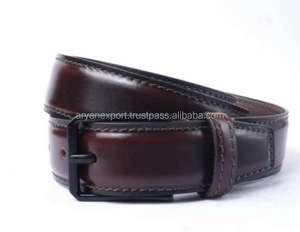 Couche supérieure de haute qualité en cuir de vachette 100% véritable noir ou marron ceinture décontractée pour hommes pour jeans avec boucle réglable - Product Image 2