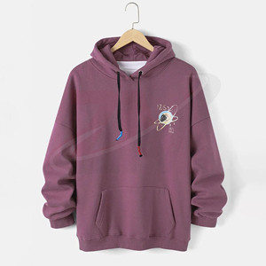 Sudaderas con capucha de tela gruesa de 450 GSM, 100% algodón polar, color morado, para unisex, venta al por mayor, impresión de logotipo personalizado según demandas personalizadas - Product Image 1