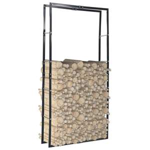 Support à bois de chauffage en acier noir 39,4''x9,8''x78,7'' Accessoire pour cheminées - Product Image 1