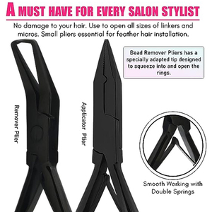 Pince à cheveux pour extensions de kératine, outils de fusion pour extensions capillaires, accessoires pour extensions de cheveux à micro-anneaux, pinces pour liens et perles - Product Image 6