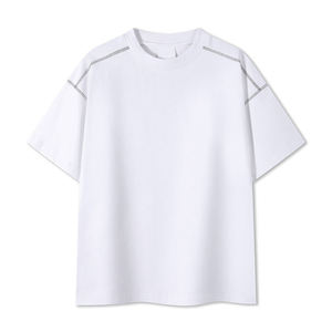 T-shirt personnalisé à col rond pour homme, unisexe, en coton épais 100 %, coupe ample, manches courtes imprimées, épaules tombantes - Product Image 2