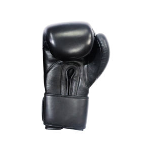Gants d'entraînement de boxe noirs de haute qualité en cuir PU respirant antidérapant avec fermeture auto-agrippante pour MMA, kickboxing et gym, légers - Product Image 2