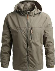 Veste coupe-vent à capuche tactique pour homme Overwatch, en softshell, fermeture éclair, chaude, coupe-vent, col montant, broderie sur le devant, personnalisable - Product Image 1