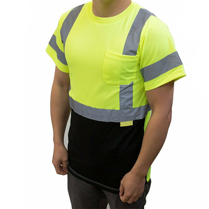 Gilet de sécurité haute visibilité personnalisé avec logo OEM, manches courtes, pour travaux de construction, en polyester et coton, vêtements de sécurité réfléchissants - Product Image 2