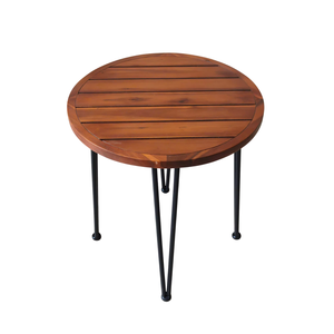 Ensemble de sièges de jardin en rotin tressé avec structure en acier thermolaqué et plateau de table en teck massif pour cour, véranda, terrasse - Product Image 3