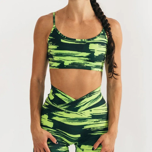 Ropa de Yoga con Estampado por Sublimación, Bra Deportivo Personalizado para Gimnasio, Top Corto sin Espalda para Mujer, Bra Deportivo Transpirable de Color Sólido - Product Image 1