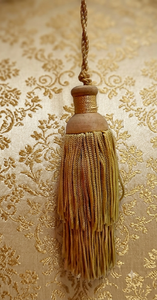 Tassel Fringe Decorative Keychain Gold Tone Leather Bag Accessory 100% Rayon Material - Product Image 6