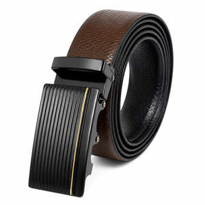 Ceinture en cuir de vachette classique et personnalisée pour homme, modèle 2026, très vendue – Luxe, ajustable, boucle à verrouillage automatique, étanche, idéale pour costume d'affaires - Product Image 2