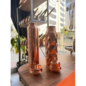 Hammered Copper <b>Water</b> <b>Bottle</b> For Travels Picnic Drinking Use Food Grade High Insulated Copper <b>Bottle</b> <b>Personalized</b> Use For Office - Product Image 6