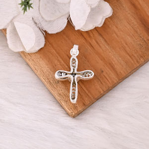 925 Solid Sterling Silver Green Onyx <b>Cross</b> <b>Charm</b> Pendant Fine Jewelry Trendy Women's Wedding Pendant - Product Image 5