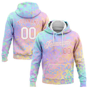 Sweat-shirt à capuche personnalisé en molleton respirant avec dégradé jaune et bleu, poche, unisexe, nom et numéro d'équipe imprimés, hiver - Product Image 1