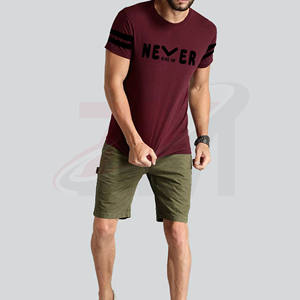 Camiseta de algodón grueso para hombre, lisa, con impresión personalizada y diseños de sublimación al por mayor. - Product Image 1