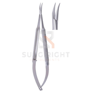 Porte-aiguilles micro-courbés en acier inoxydable, instrument chirurgical pour la manipulation d'aiguilles microchirurgicales par SurgiRight - Product Image 1