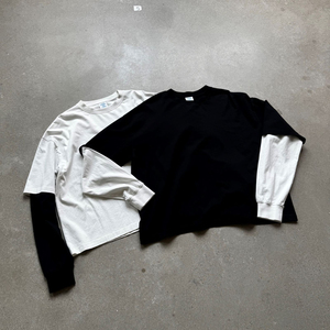 T-shirts pour hommes à manches longues 280 g/m², manches double couche, blocs de couleur, coupe ample, automne, impression DTG DTF, nouvelle arrivée - Product Image 2