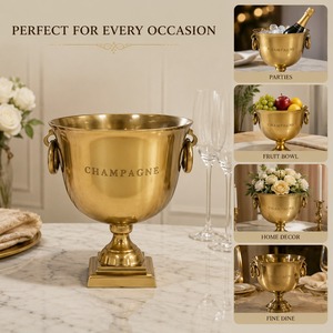 Premium Quality Champagne Bowl <b>Ice</b> <b>Bucket</b> with <b>Gold</b> Plating Custom Logo for Ladies Kitty Party Hotels Bars Clubs Home Events Set - Product Image 4