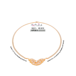 Siadha CZ Gold Plated Zircon Delicate Necklace and Earring Set for Wedding Festival - Product Image 2