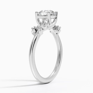 Anillo BOJ 0149 con Corte Cojín, Plata 925, Engaste de Racimo Marquise, Anillo Solitario con Diamante de 2ct, Color D, VVS1, Moissanita, Certificado GRA, en Oferta - Product Image 2