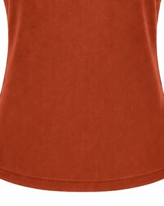 Manufacturer Rust Orange Women Casual Summer Blouse Elegant Flower Neck Short Sleeve Fashion Loose Fit Daily Wear <b>Top</b> Apparel - Product Image 6