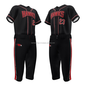 Uniformes de baseball OEM en gros 100% polyester Concevez vos propres uniformes de baseball et softball pour hommes ensemble maillot et pantalon - Product Image 6