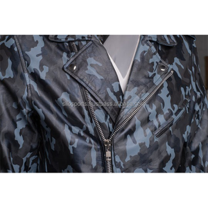 2025 OEM Hot <b>Winter</b>-Collection For Women's Blue Camo Sheep-Skin <b>Winter</b> <b>Leather</b> <b>Jacket</b> High Quality Low MOQ Heated Fashion <b>Jacket</b> - Product Image 3