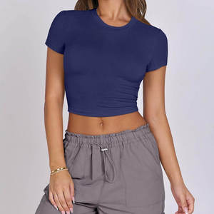 Camiseta Corta Lisa Personalizada al por Mayor para Mujer, Camisetas Cortas Ajustadas para Mujer, Camiseta Personalizada en Oferta, Camiseta Corta para Chicas - Product Image 4