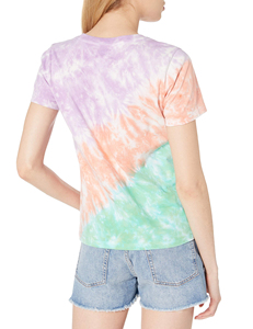 Custom Made Women's High Quality Full Print Tie <b>Dye</b> Tee Shirts Sublimated Polyester Spandex T Shirt For Woman OEM Custom - Product Image 4