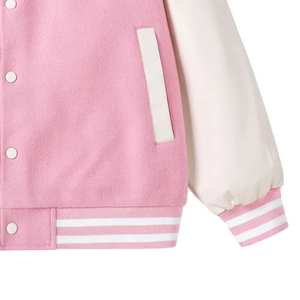Custom Womens Loose Fit Varsity Jacket Casual Letterman Bomber Coat <b>Dropped</b> Shoulder Soft Fleece Streetwear Winter Wear - Product Image 3