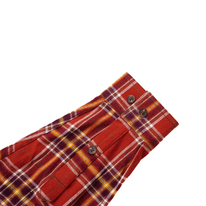 Hot Sale Red Checkered Long Sleeve Casual Shirts Single Breasted Turn Down Collar Brushed Cotton Plaid <b>Top</b> <b>Low</b> MOQ Flannel Shirt - Product Image 5