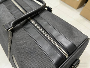 Dark Grey Canvas Duffle <b>Bag</b> Leather Trim Claw Cutout Accents Overnight <b>Carry</b> <b>On</b> <b>Bag</b> - Product Image 5