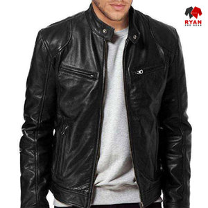 แจ็คเก็ตหนังแท้แบบสั่งทำพิเศษสำหรับผู้ชาย ยี่ห้อ Ryan Pro Gear เนื้อผ้านุ่มสบาย ระบายอากาศได้ดี พร้อมโลโก้แบบสั่งทำ - Product Image 6