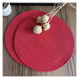 Retro Tassel Hand Woven <b>Placemat</b> for <b>Round</b> Bowl Mat Rectangular Insulation Mat Country Style Jute Tassel Table Pad Jute <b>Placemat</b> - Product Image 4