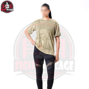 Nueva Llegada: Camiseta Vintage con Logo Personalizado, Lavado Ácido, para Mujer, Oversize, Hombros Caídos, Estilo Urbano, Algodón Lavado, Efecto Desgastado - Product Image 4