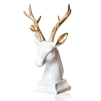 Statue de renne en résine artisanale, art moderne, figurine d'animal sauvage, décoration durable pour la maison, objet de décoration de bureau, cadeaux